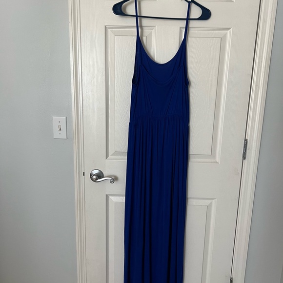2/$15 H&M maxi dress spaghetti strap royal blue casual soft dress Womens medium - Picture 3 of 3